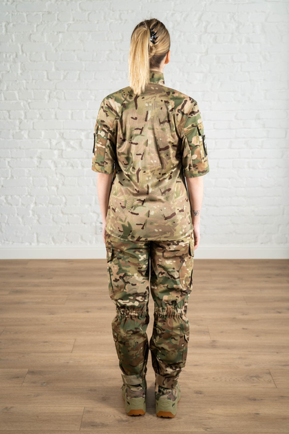 Тактическая женская форма убакс короткий рукав и штаны с карманами рип-стоп CoolMax standart Мультикам (626) , M - изображение 2