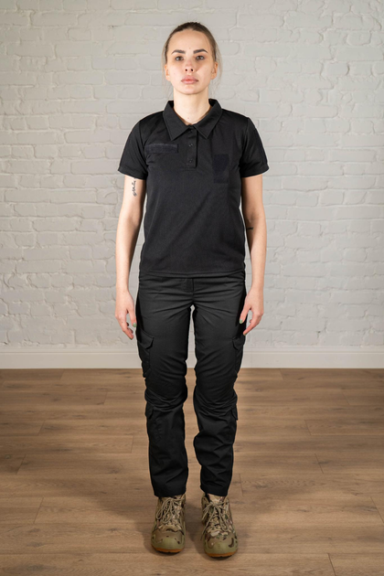 Военная женская форма поло и штаны CoolMax рип-стоп standart Черная (640) , 3XL - изображение 1