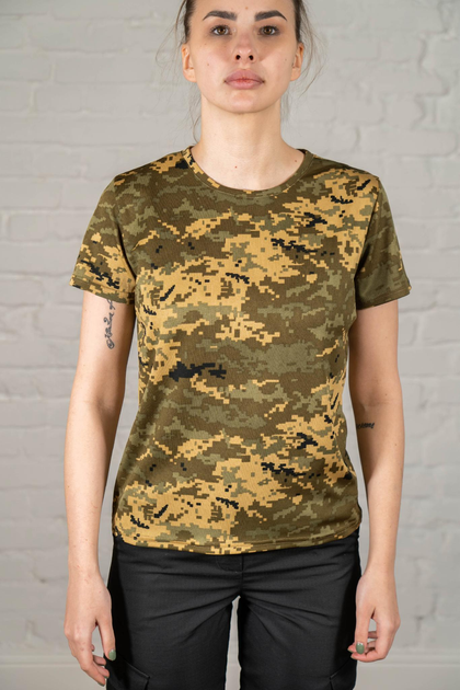 Жіноча армійска футболка CoolMax камуфльована Піксель (664) , XL - зображення 1