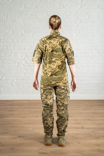 Жіноча тактична форма убакс короткий рукав та штани з кишенями ріп-стоп CoolMax standart Піксель (629) , L - зображення 2
