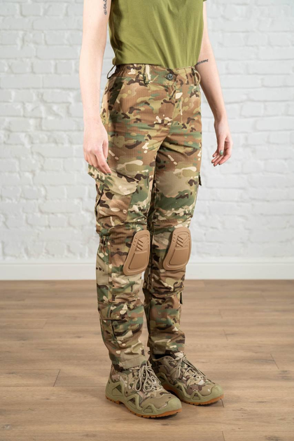 Армійські жіночі штани зі вставними наколінниками ріп-стоп Мультикам Койот (671) , S - зображення 2