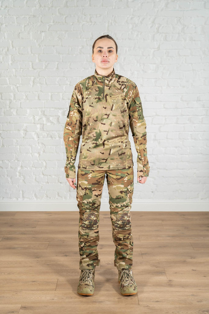 Тактическая женская форма убакс и штаны с наколенниками рип-стоп CoolMax standart Мультикам (632) , 2XL - изображение 1