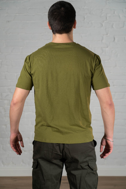 Военная футболка ХБ (хлопок) гипоаллергенная Олива (530) , 2XL - изображение 2