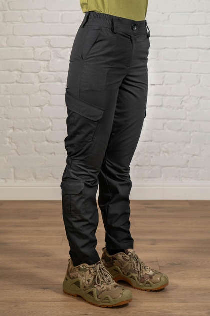 Жіночі військові штани ріп-стоп з кишенями літні tactical Чорні (669) , L - зображення 2