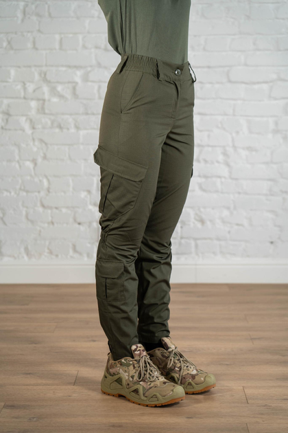 Жіночі армійські штани ріп-стоп з кишенями літні tactical Олива (668) , S - зображення 2