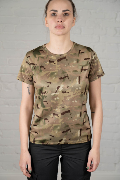 Женская тактическая футболка CoolMax камуфлированная tactical Мультикам (663) , XL - изображение 1