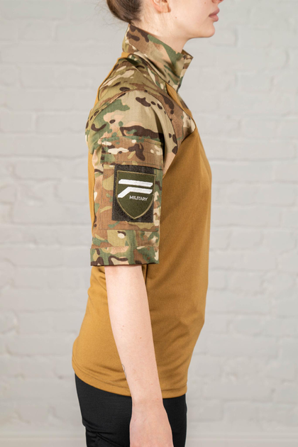 Армейский женский убакс с коротким рукавом CoolMax рип-стоп tactical Мультикам Койот (649) , S - изображение 2