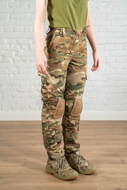 Армейские женские брюки со вставными наколенниками рип-стоп Мультикам Койот (671) , 3XL - изображение 2