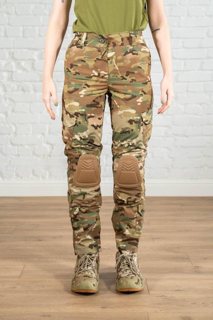 Армейские женские брюки со вставными наколенниками рип-стоп Мультикам Койот (671) , XL - изображение 1