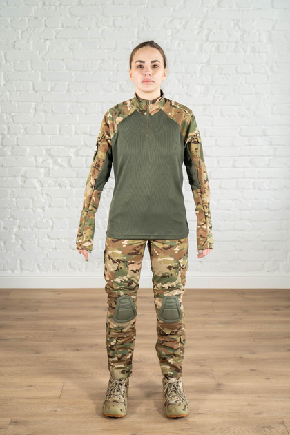 Військова жіноча форма убакс та штани з наколінниками ріп-стоп CoolMax standart Мультикам Олива (634) , XL - зображення 1