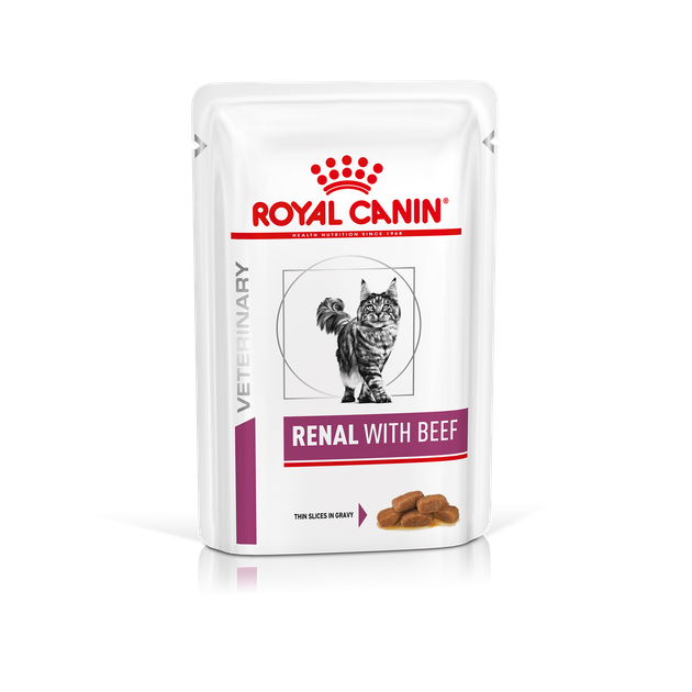 Влажный корм для кошек Royal Canin Renal with beef при заболеваниях почек, 85 г - Фото 1 Влажный корм для кошек Royal Canin Renal with beef при заболеваниях почек, 85 г - изображение 1