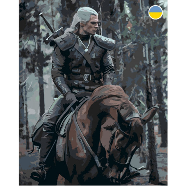 Картина по номерам Ведьмак на лошади 40*50 см Оригами (LW3107) – фото ...