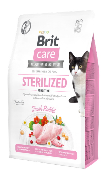 Сухий корм для стерилізованих кішок із чутливим травленням Brit Care Cat GF Sterilized Sensitive 2 кг (кролик) Термін придатності до 29.05.2024 - Фото 1 Сухий корм для стерилізованих кішок із чутливим травленням Brit Care Cat GF Sterilized Sensitive 2 кг (кролик) Термін придатності до 29.05.2024 - зображення 1