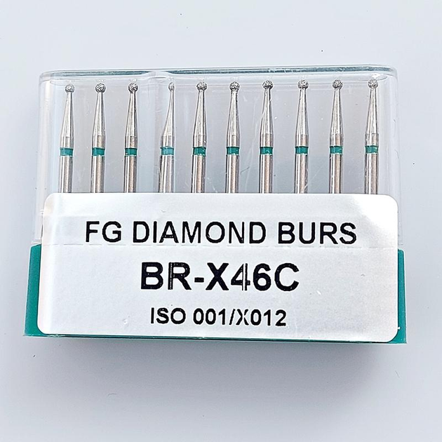 Бор алмазный FG стоматологический турбинный наконечник упаковка 10 шт UMG ШАРИК 316.001.534.012 - изображение 1