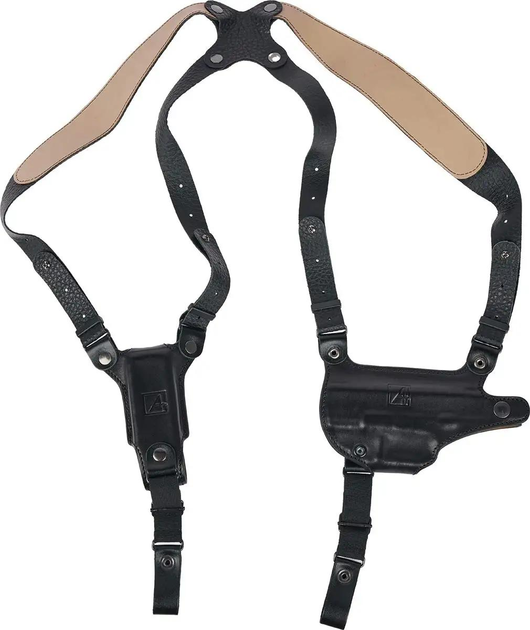 Кобура A-Line 1КП2+ плечевая кожаная с подсумком для Glock17 - изображение 2