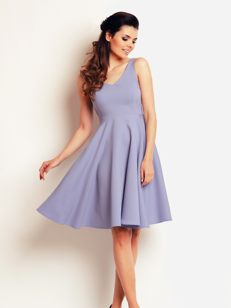 Sukienka trapezowa damska mini Awama A139 XL Błękitna (5902360515345) - obraz 1