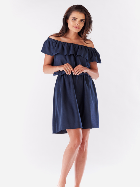 Плаття коротке літнє жіноче Awama A185 L Темно-синє (5902360517714) - зображення 1