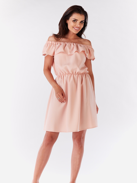 Плаття коротке літнє жіноче Awama A185 S Світло-рожеве (5902360517752) - зображення 1