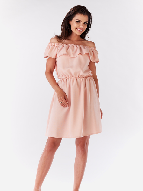 Плаття коротке літнє жіноче Awama A185 XL Світло-рожеве (5902360518636) - зображення 1