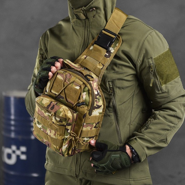 Нагрудна сумка "Enders" Cordura 1000D / Вологозахищений рюкзак мультикам розмір 19х27х10 см - зображення 1