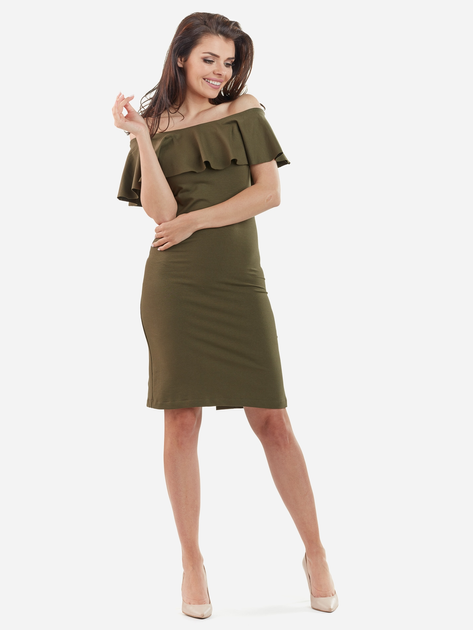 Плаття-футляр коротке літнє жіноче Awama A221 L Зелене (5902360522282) - зображення 1
