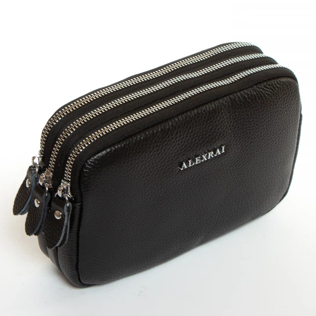Молодежный клатч из кожи ALEX RAI BM 60061-HA-1 black - Фото 3 Молодежный клатч из кожи ALEX RAI BM 60061-HA-1 black - изображение 3