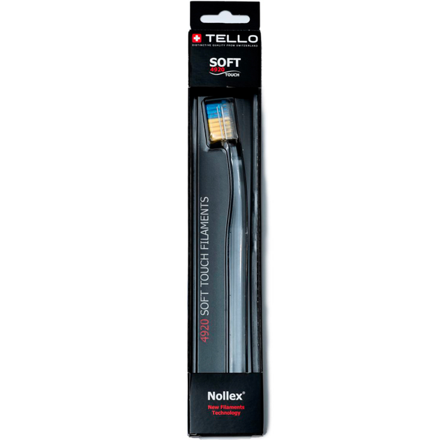 Зубная щетка Tello Black, 4920 Soft, серия патриотическая, d 0,12mm - Фото 1 Зубная щетка Tello Black, 4920 Soft, серия патриотическая, d 0,12mm - изображение 1