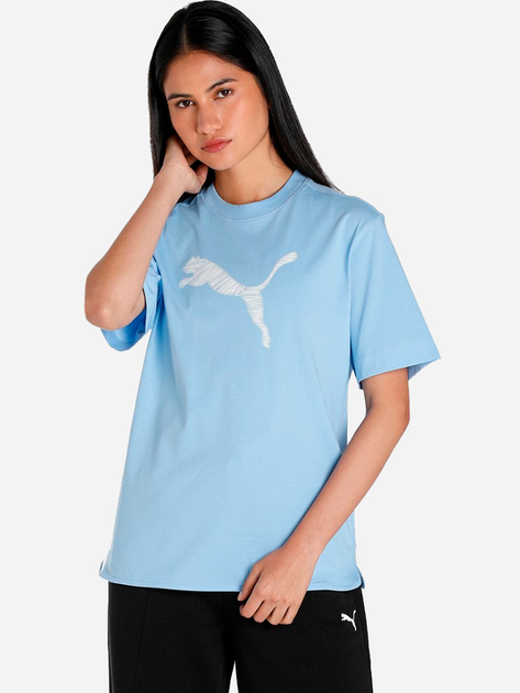 Акція на Футболка бавовняна жіноча Puma Her Tee 67310793 M Синя від Rozetka