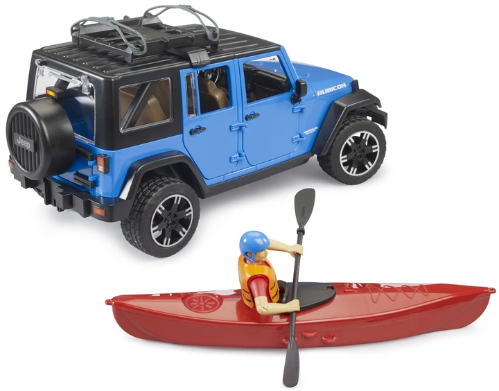 Ігровий набір Bruder Автомобіль Jeep Wrangler Rubicon Unlimited з каяком та фігуркою 02529 (4001702025298) - зображення 5
