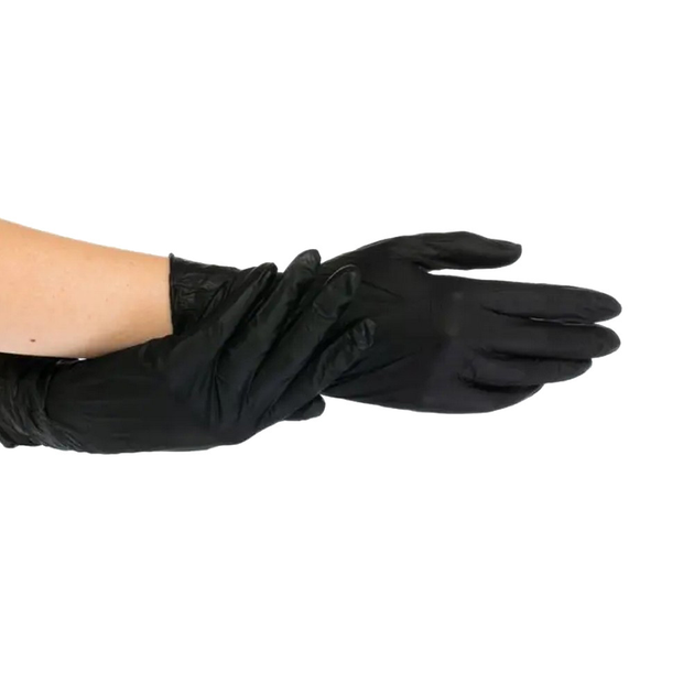 Перчатки нитриловые CEROS Fingers Black, 100 шт (50 пар), S - изображение 2
