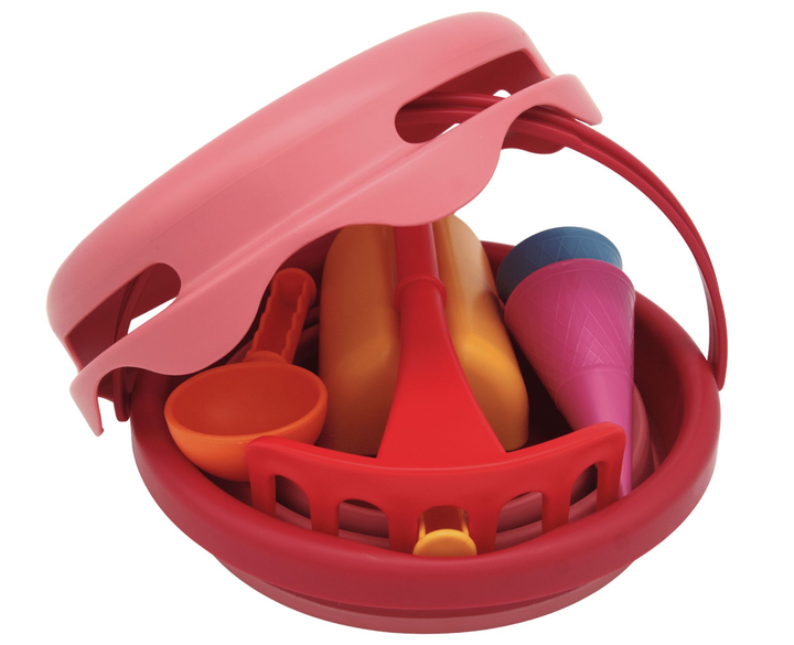 Zestaw do zabawy Compactoys Wiadro z zabawkami do piasku 7 w 1 Czerwone (4270002173316) - obraz 3