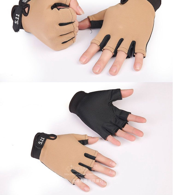 Тактические перчатки легкие без пальцев размер M ширина ладони 8-9см - изображение 2