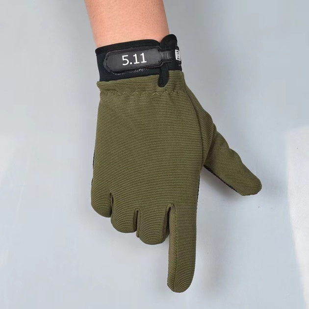 Тактические перчатки легкие без пальцев размер M ширина ладони 8-9см, олива - изображение 2