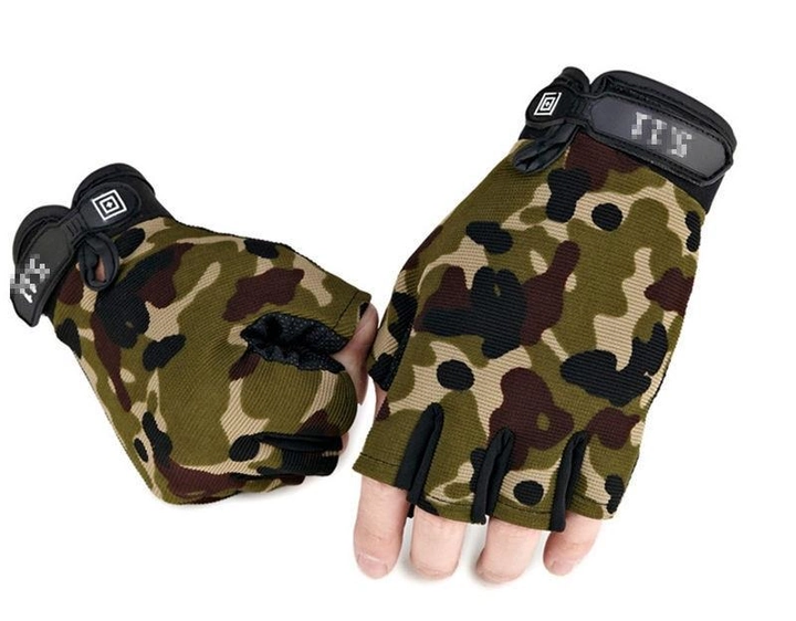 Тактические перчатки легкие без пальцев размер M ширина ладони 8-9см камуфляж MultiCam - изображение 1