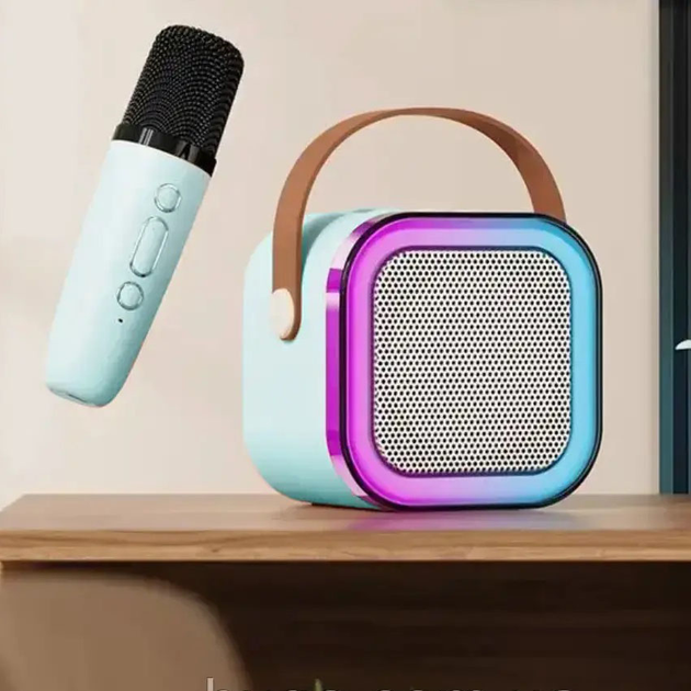 Портативна колонка з караоке мікрофоном та RGB підсвічуванням K12 10W Bluetooth. Колір: блакитний(ws85126)(WB) - изображение 4