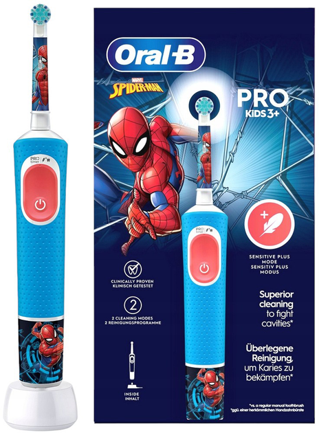 Електрична зубна щітка Oral-B Vitality Pro Kids 3+ Spider-Man (8006540772768) - зображення 7