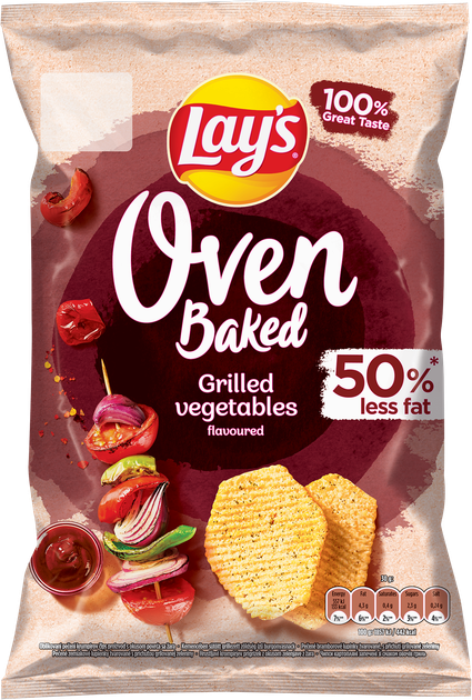 Упаковка чипсов картофельных Lay's запеченные со вкусом овощей гриль Lay's Baked 110 г х 28 шт (3.08 кг) (5900259127679) - Фото 2 Упаковка чипсов картофельных Lay's запеченные со вкусом овощей гриль Lay's Baked 110 г х 28 шт (3.08 кг) (5900259127679) - изображение 2