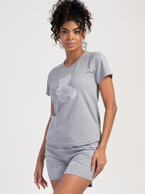 Акція на Піжама (футболка + шорти) жіноча бавовняна великих розмірів Vienetta 311175*60 192004 XL Сіра від Rozetka