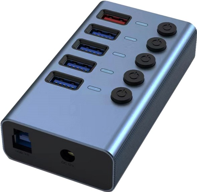 USB-хаб Dynamode 5 портов USB 3.0 - 4xUSB3.0 передача данных + 1x2.4А ...