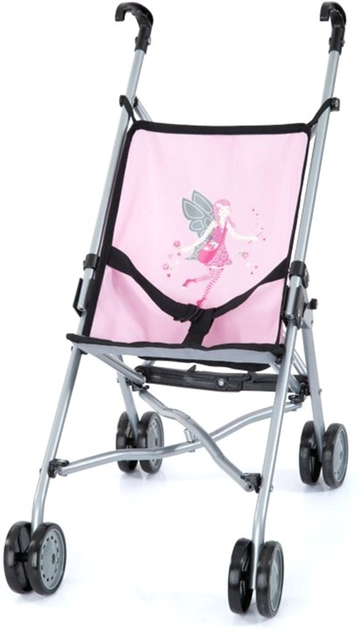 Прогулянкова коляска для ляльки Bayer Buggy 55 см Grey/Pink (4003336301083) - зображення 1