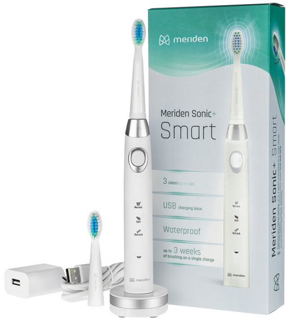 Elektryczna szczoteczka do zębów Meriden Sonic+ Smart White (5907222354025) - obraz 1