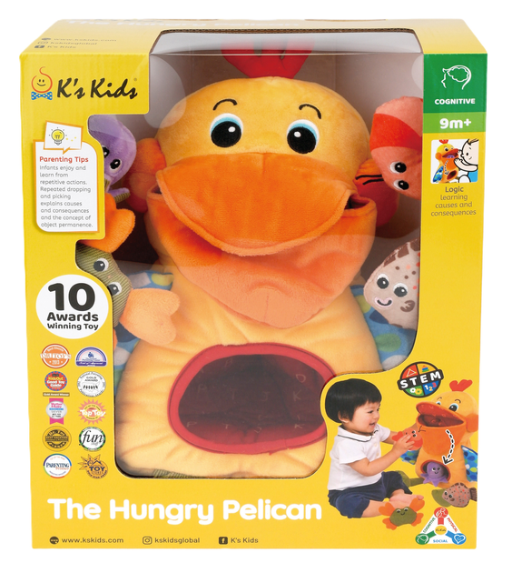Pluszowa zabawka edukacyjna K'S Kids Głodny Pelikan (4892493108822) - obraz 1