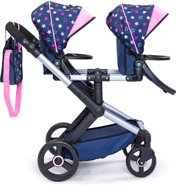 Wózek dla bliźniaków Bayer Niebieskie gwiazdki 81 cm Blue/Pink (4003336267167) - obraz 4
