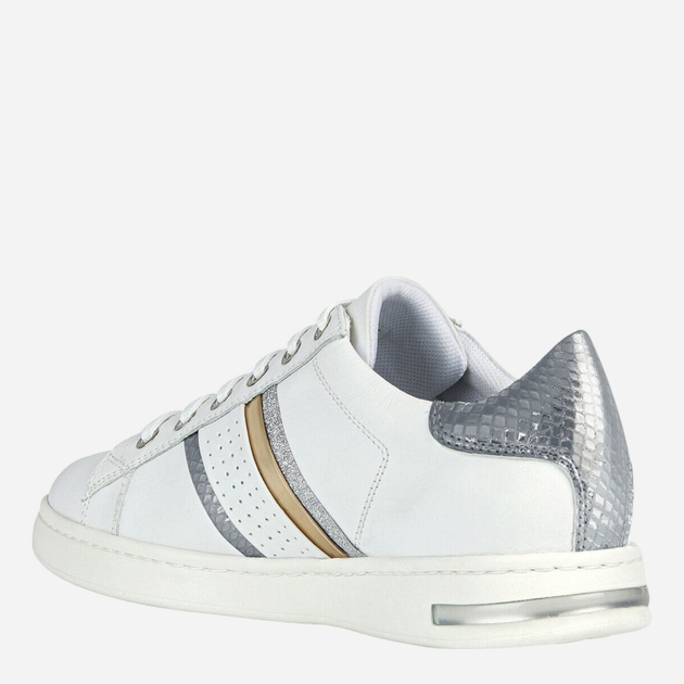 Sneakersy damskie skórzane Geox D351BB085KY-C0007 36 (3UK) 23.4 cm Biały/Srebrny (8056206052376) - obraz 4