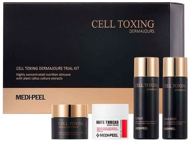 Zestaw Medi-Peel Cell Toxing Dermajours Trial Kit toner 30 ml + emulsja 30 ml + krem do twarzy 10 g + krem na szyję 10 g (8809409346762) - obraz 1