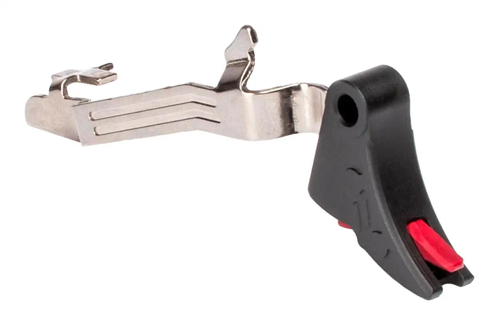 Спусковой крючок с тягой ZEV PRO Curved Face для Glock 43. Черный/красный - изображение 1