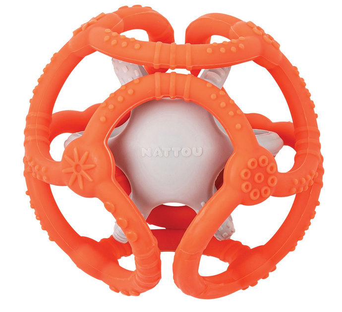 Прорізувач-брязкальце Nattou 2 кульки помаранчеві та рожеві (5414673879057) - зображення 1
