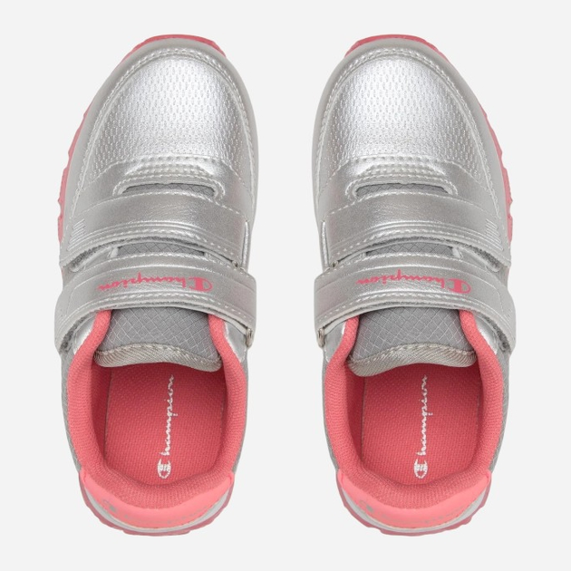 Buty sportowe dziecięce dla dziewczynki na rzepy Champion S32525-EM007 33 Srebrny/Koralowy (8054112708547) - obraz 3