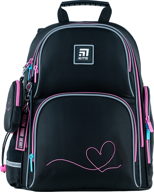 Рюкзак шкільний Kite Heart 38x28x15 см Чорний (K24-702M-1 LED) – фото ...