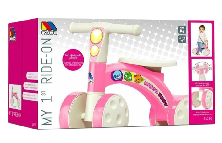 Jeździk Molto Ride-on-toy Baby Różowy (8410963212105) - obraz 2